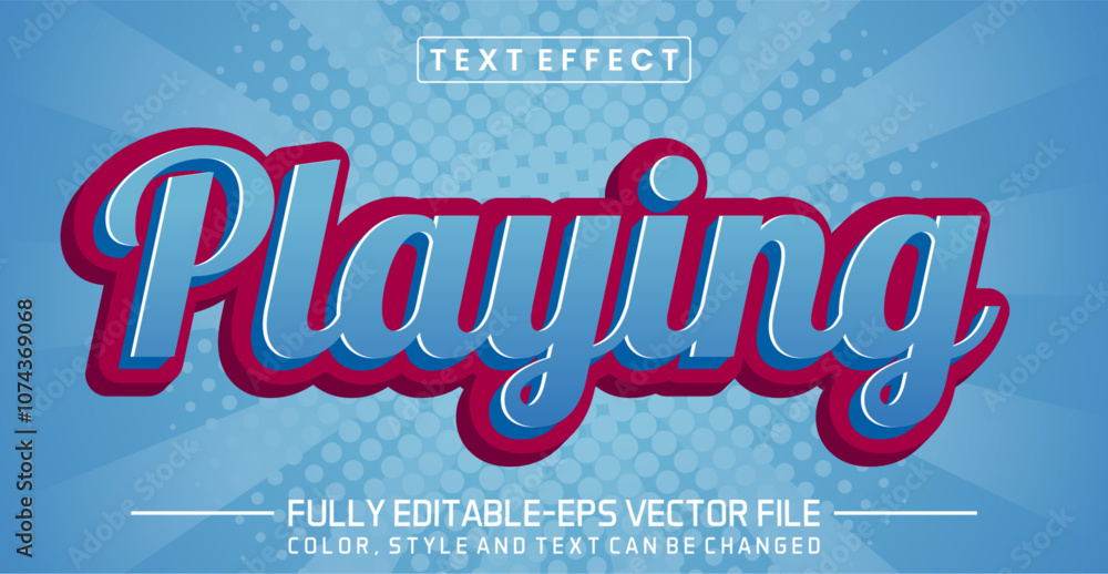 Poster playing font text effect editable