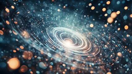 A swirling galaxy with luminous particles, depicting the beauty of the cosmos.