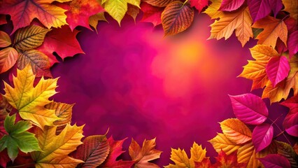 Vibrant autumn leaves contrast against a striking pink background , leaves, autumn, vibrant, colorful, foliage, pink, background