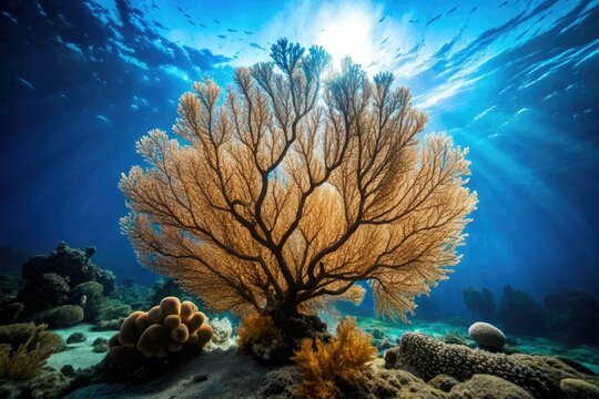 Minimalist Photography of the Majestic Gorgonian Coral at Batee Tokong - Underwater Serenity