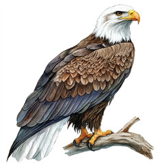 cute Eagle watercolor clipart illustration isolated