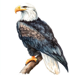 cute Eagle watercolor clipart illustration isolated