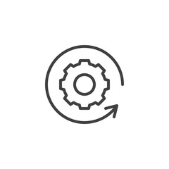 Gear Rotation line icon