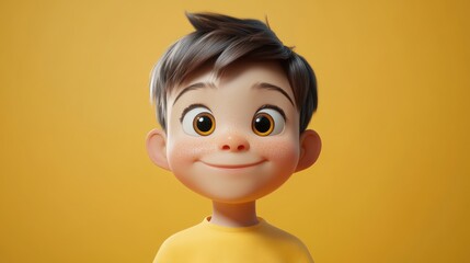 Smiling little boy captured in a close up portrait conveying joy and innocence