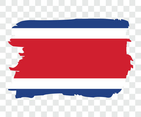 Flag of Costa Rica with brush stroke isolated background vector