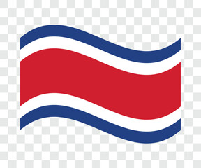 National waving flag of Costa Rica. Clip art element design vector illustration