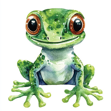 recommend clip art: cute Gecko watercolor clipart illustration isolated
