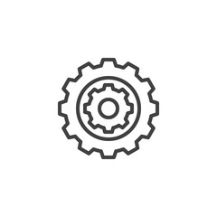 Double Gear line icon