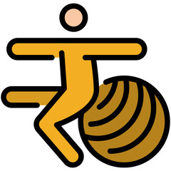 exercise ball filled line icon