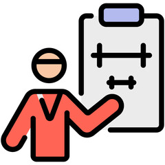 gym trainer filled line icon