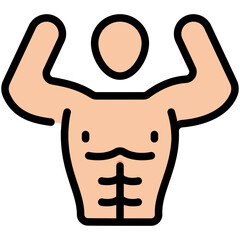 body muscle filled line icon