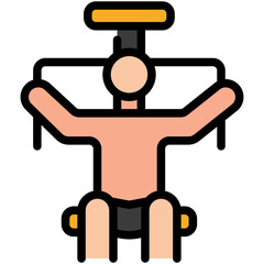 body building filled line icon