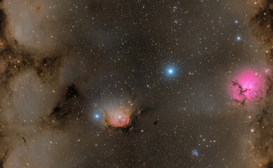 Seamless background image of night sky, galaxy and stars generated by AI