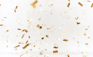 Golden confetti seamless background image generated by AI