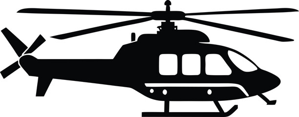 helicopter silhouette, helicopter icon vector black aircraft