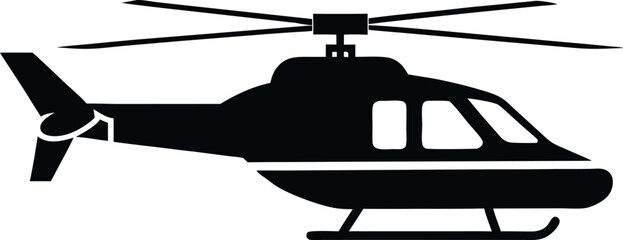 helicopter silhouette, helicopter icon vector black aircraft