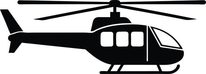 helicopter silhouette, helicopter icon vector black aircraft