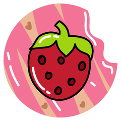 illustration of strawberry flavored cake