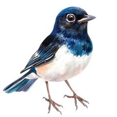 cute Magpie watercolor clipart illustration isolated