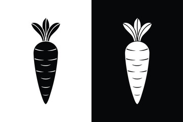 Minimalist Carrot Icon. Glyph Pattern for Health and Food Graphics