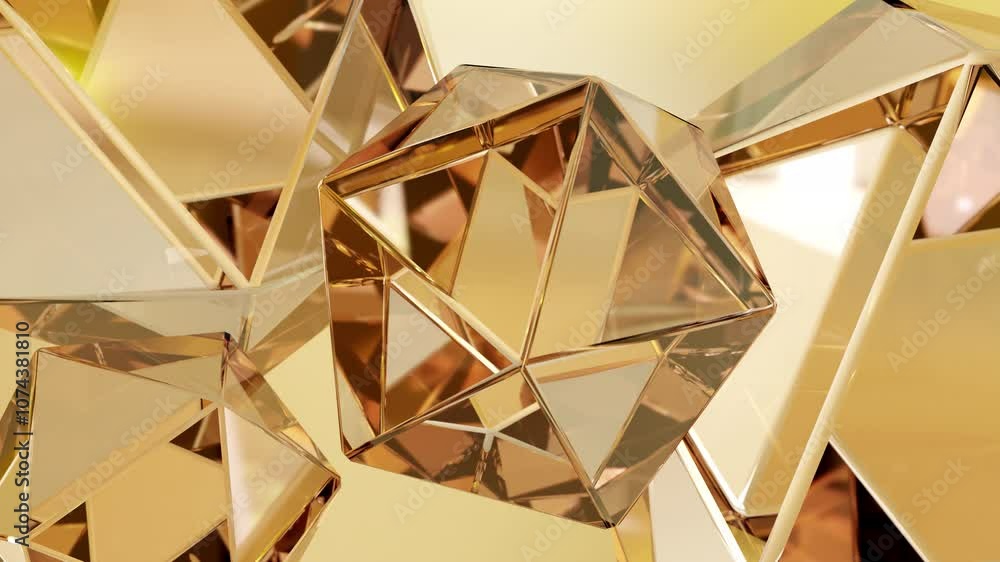 Poster a geometric gem surface created in abstract 3d. polygonal crystals on a modern background. diamond r