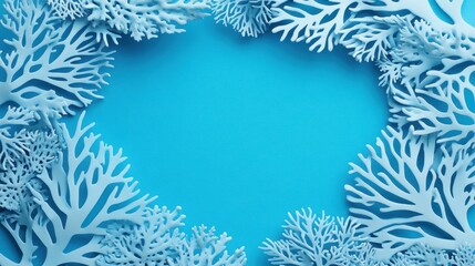 Deep blue serenity, captivating underwater scene with white corals on tranquil ocean floor
