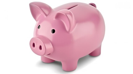 Piggy Bank on White Background - a charming and savings-inspired visual. The piggy bank on the white background creates a simple yet inviting look. It gives the impression of saving money, making it a