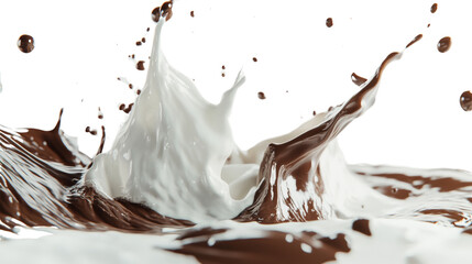 Fototapeta premium 3D Milk and Chocolate Splash in Motion - High Detail, Fresh and Indulgent