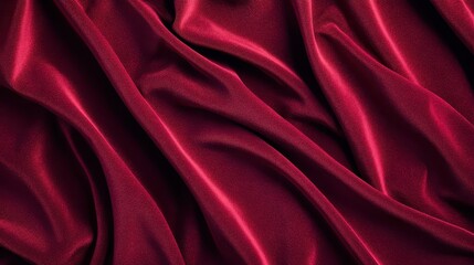 Obraz premium Luxurious red fabric with smooth, flowing texture. Perfect for elegant backgrounds or fashion designs that require a rich look.