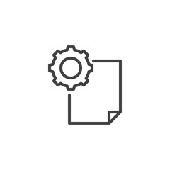 Gear and Document line icon