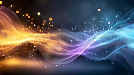 Fototapeta premium An abstract, colorful fiber optic background created through generative AI technology