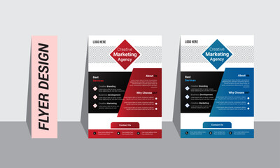 Creative corporate and business flyer brochure template with multiple color variation.
