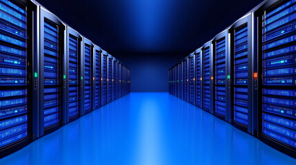Fototapeta premium Rows of Servers in Data Center
