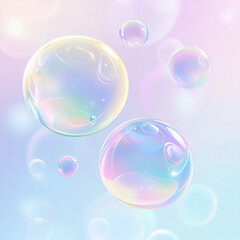 漂う大小のバブル、シャボン玉