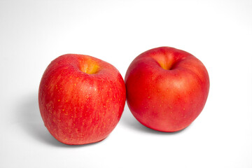 Red apples on isolated white background