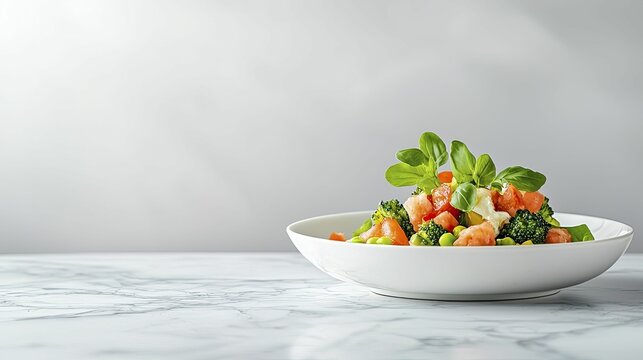 Keto adaptation showcases an artfully arranged keto dish on a marble surface, featuring a refined composition and gentle contrasts.