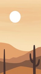 Moon Desert Cactus Boho desert backgrounds outdoors.
