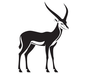 Obraz premium Silhouette of an antelope, Silhouette of a goat