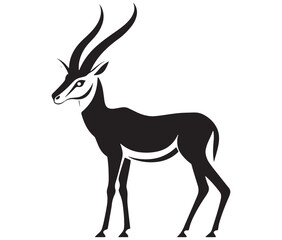 Obraz premium Silhouette of an antelope, Silhouette of a goat