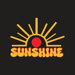 Chase the sun groovy sunshine t shirt design