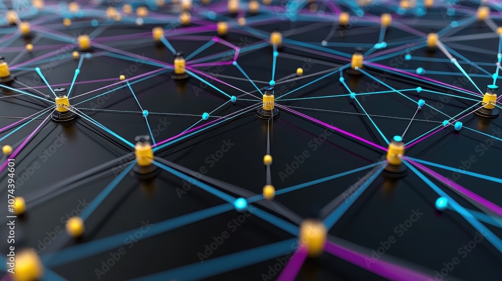 Poster global network connection abstract data technology concept