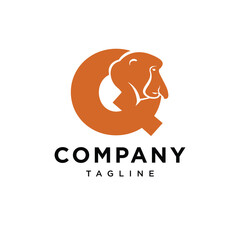 Letter Q Proboscis Monkey logo icon vector