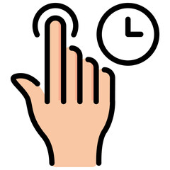 press hold filled line icon