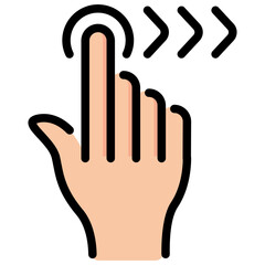 swipe right filled line icon