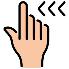 swipe left filled line icon