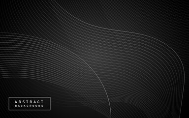 Abstract black dark gradient with wavy lines background