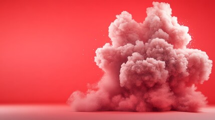 Dynamic red smoke explosion effect on transparent background for design projects