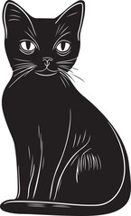 Obraz premium Cat Silhouette, Vector Black Color Silhouette