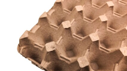 Paper egg tray isolated on white background