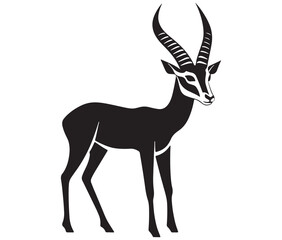 Fototapeta premium Silhouette of an antelope, Silhouette of a goat